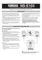 Yamaha NSE-103-Owners-Manual 